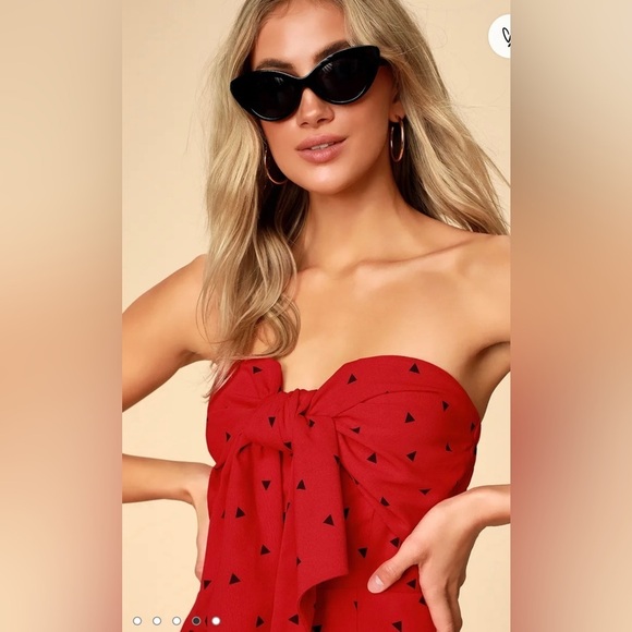 Lulus Nectar Red Print Strapless Tie-Front
Jumpsuit Size M - Picture 5 of 15